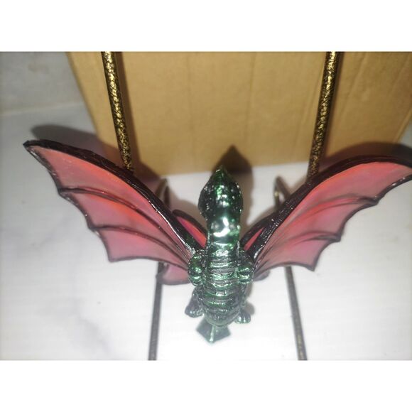 Dragon Resin Stained Glass Suncatcher Pink Wings Fantasy Hanging Ornament 5x2x3" - Picture 3 of 5